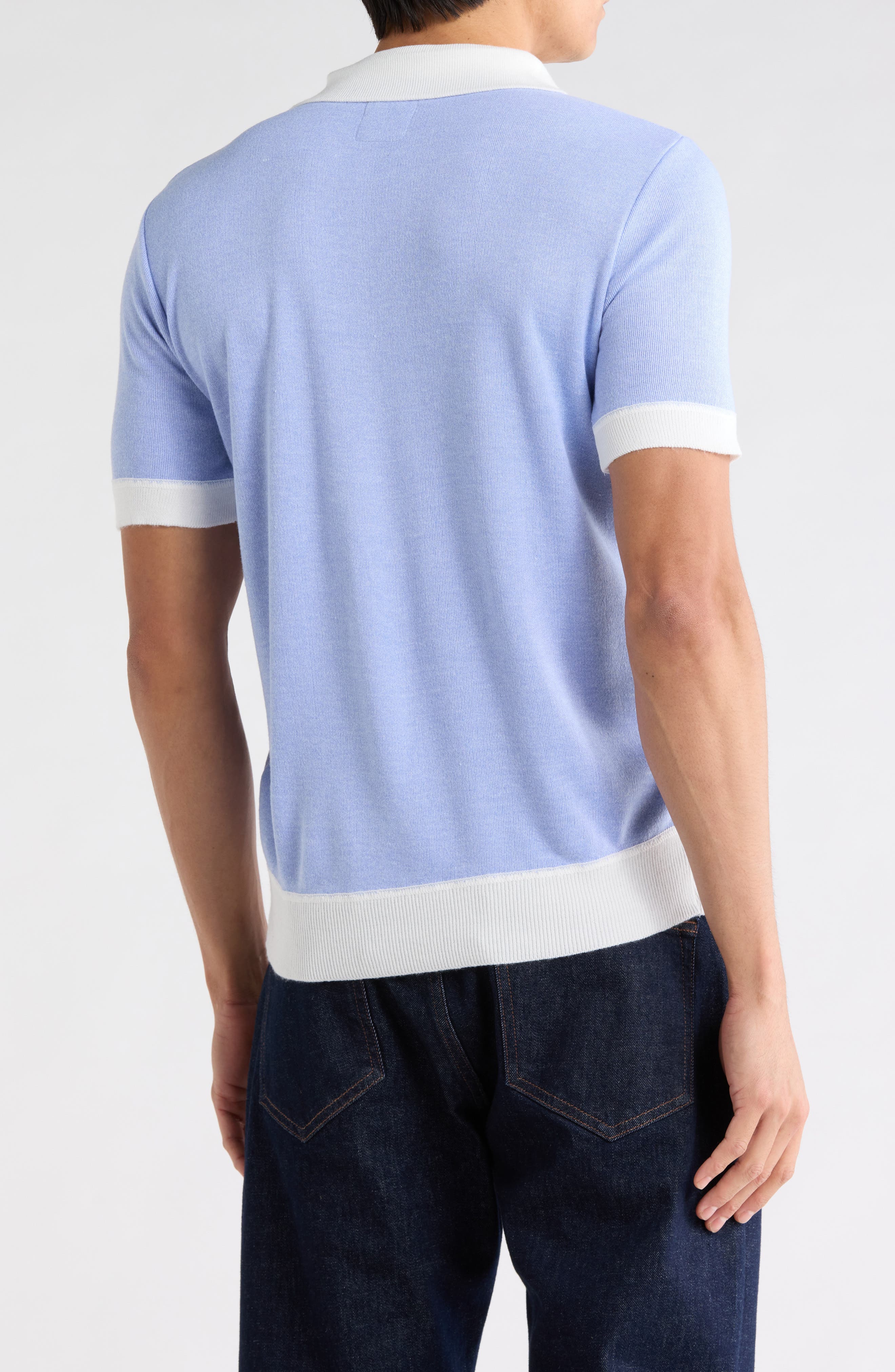 TOM BAINE Johnny Collar Knit Polo Sweater