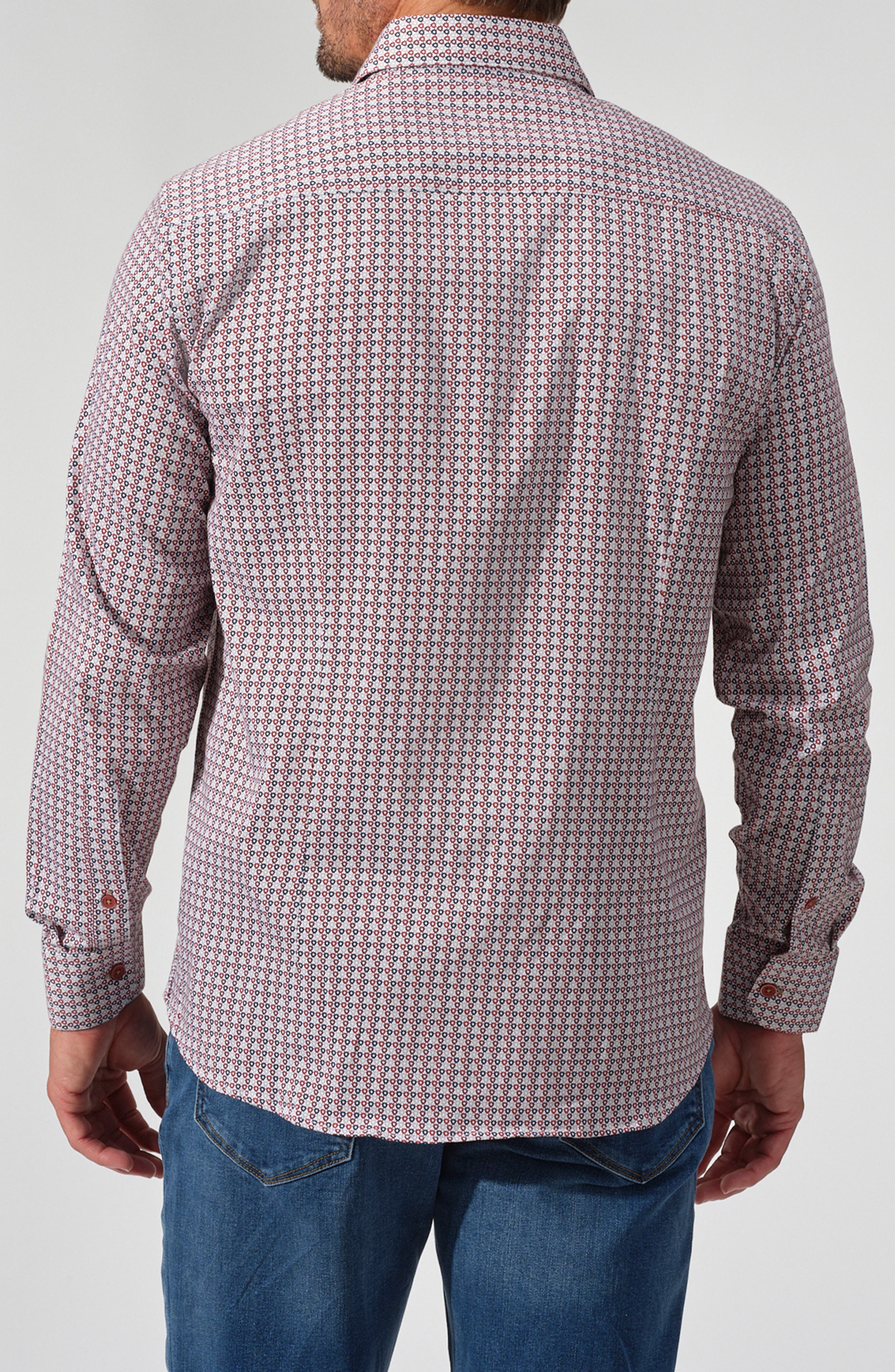 STUDIO GARNET LOS ANGELES Geometric Stretch Button-Down Shirt