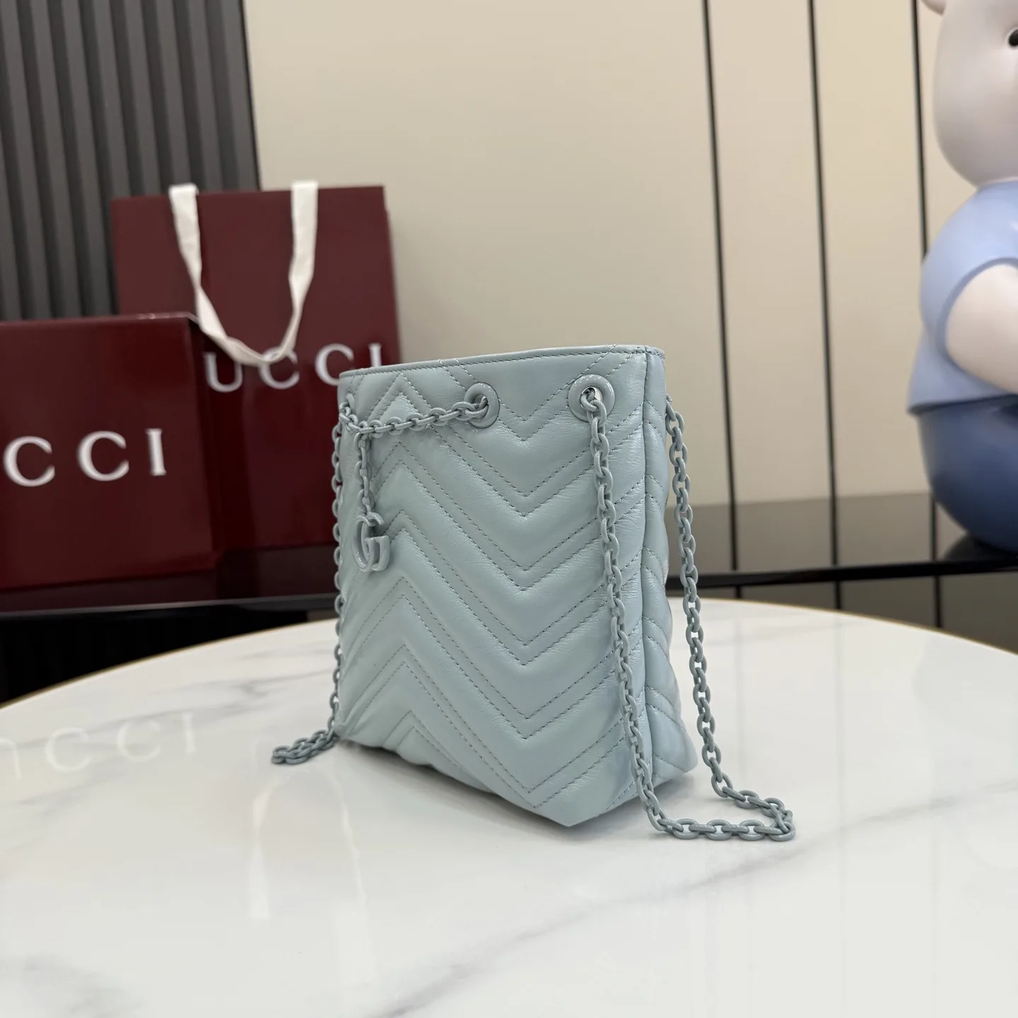 Gucci Blue Marmont GG Supreme Canvas Bucket Bag product photo from LabelPicks