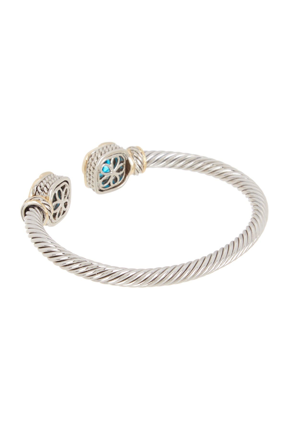 Juvell Twisted Cable Blue Topaz Cuff Bracelet