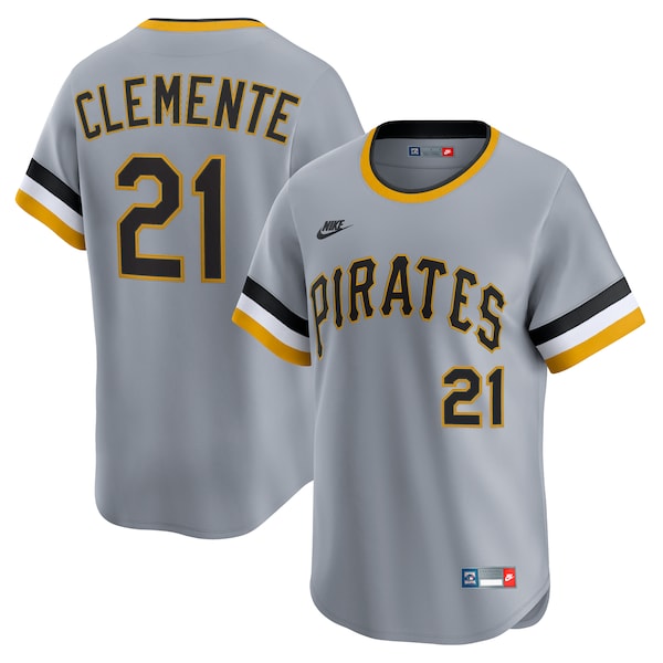 Roberto Clemente Pittsburgh Pirates Nike Throwback Cooperstown Collection Limited Jersey - Gray