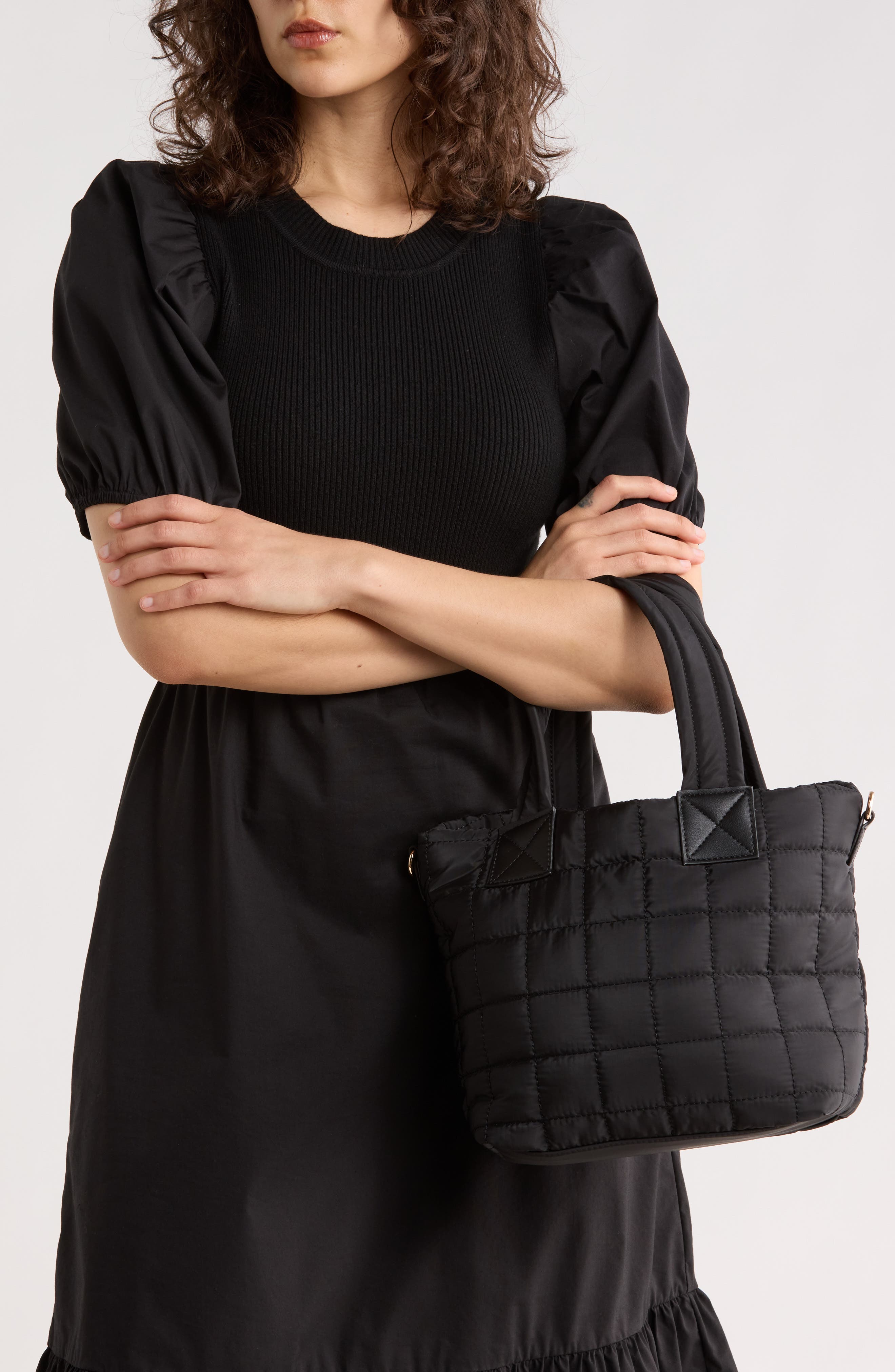 URBAN EXPRESSIONS HANDBAGS Quilted Nylon Tote Bag