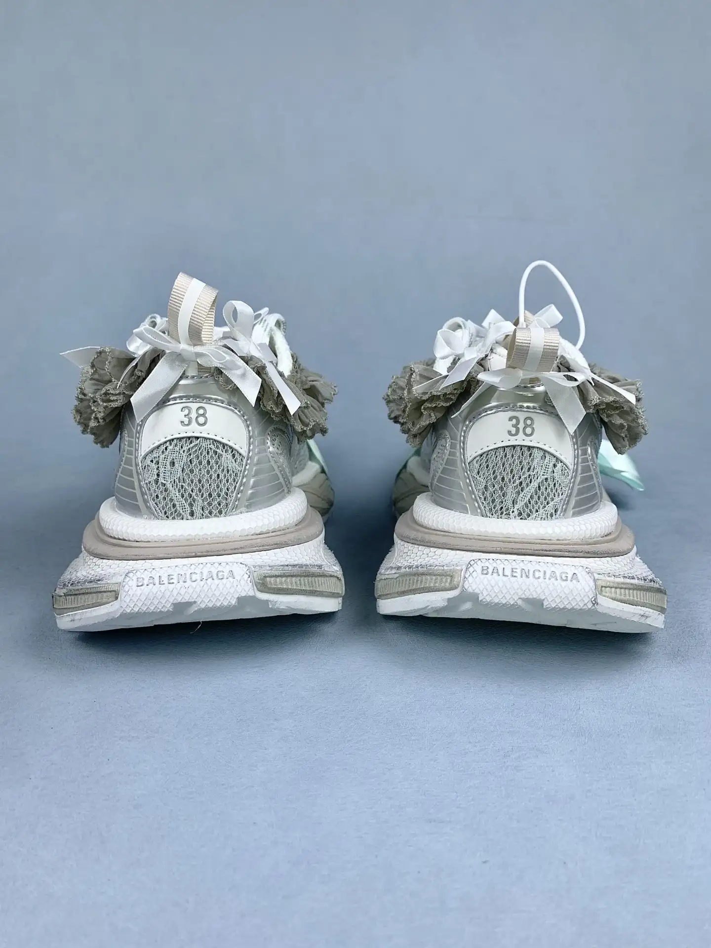 3XL Lace Sneaker in Taupe/White/Light Blue product photo from LabelPicks