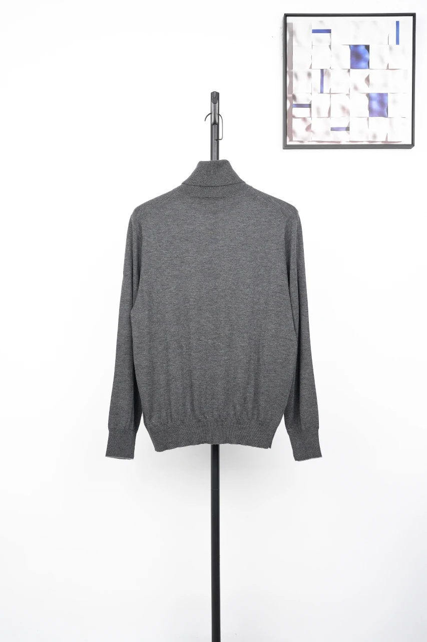 Brunello Cucinelli Dark Grey Wool Turtleneck Sweater product photo from LabelPicks