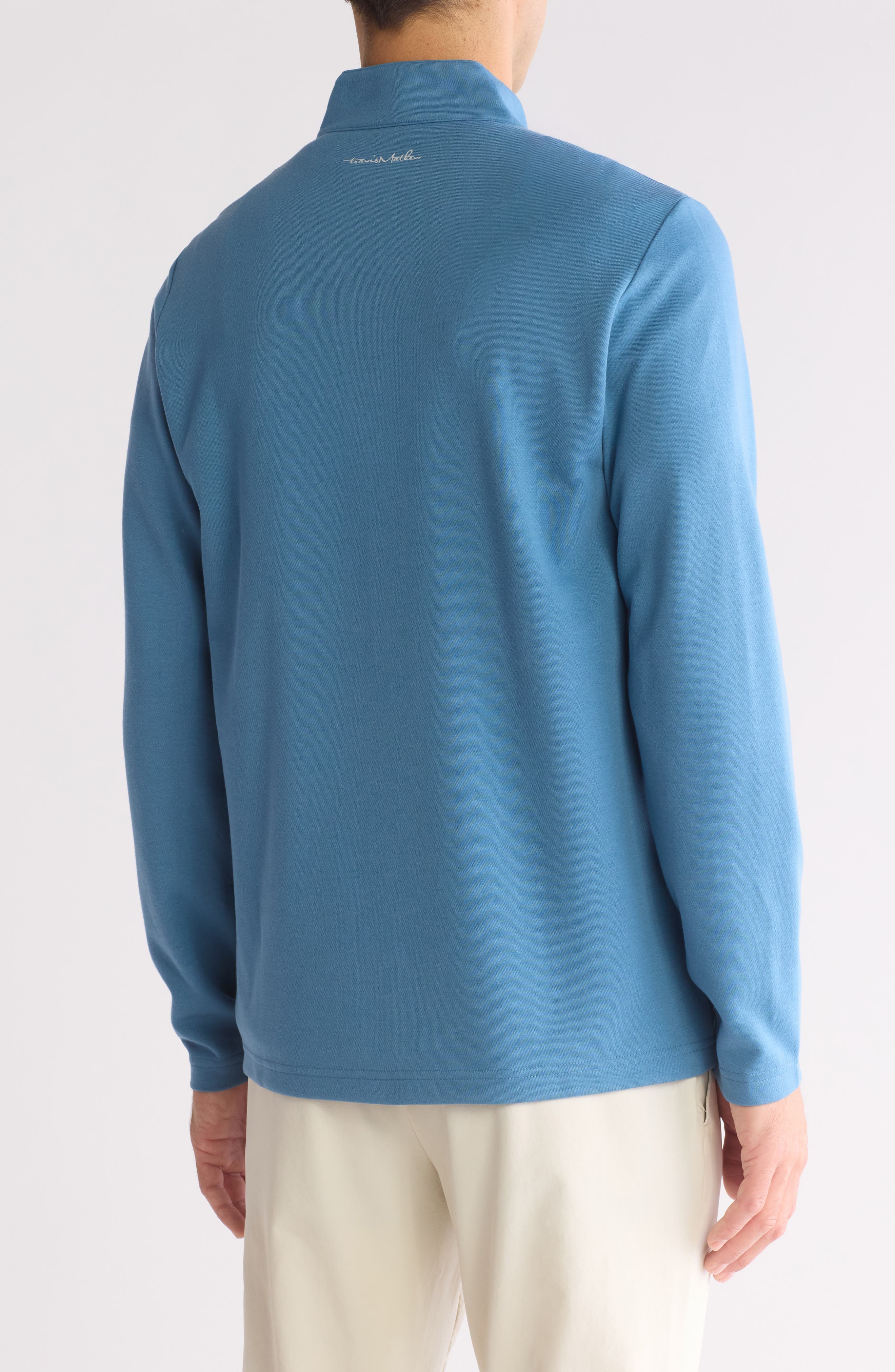 TravisMathew Upgraded Chest Stripe Half Zip Pullover