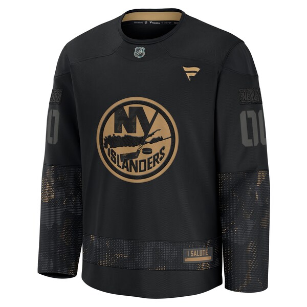 New York Islanders  2024 Military Appreciation Personalized Long Sleeve Practice Jersey - Black