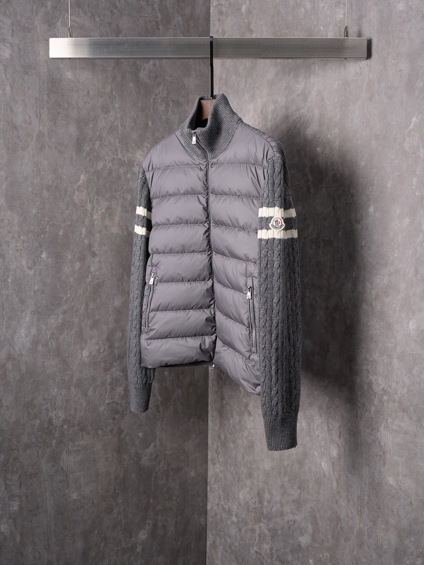 0910 New jacquard hooded down coat