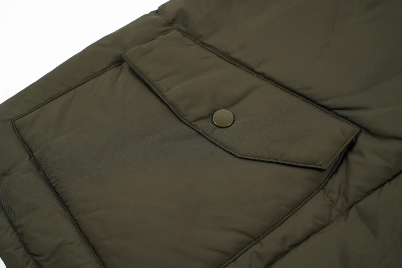Miu Miu Olive Green Leather Collar Down Vest product photo from LabelPicks