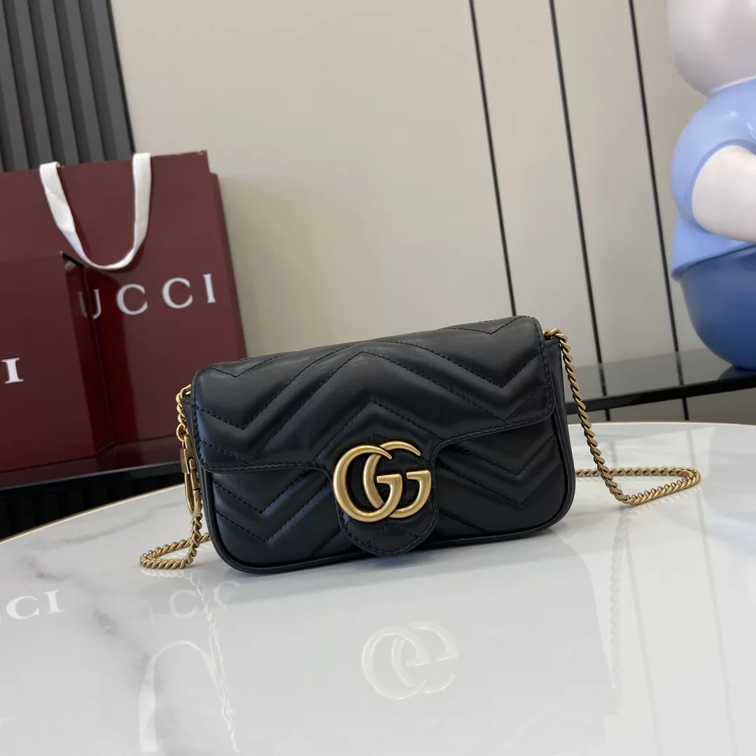 Gucci Marmont Black GG Supreme Canvas Shoulder Bag product photo from LabelPicks