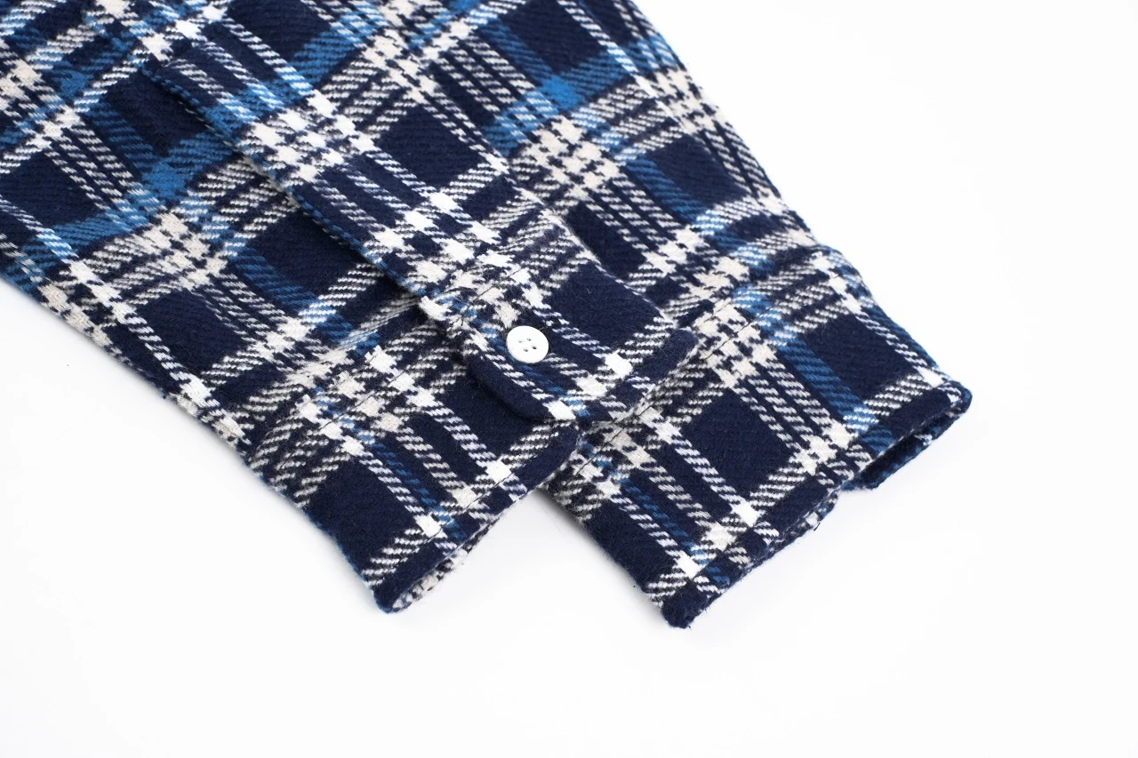CELINE Blue White Plaid Triomphe Flannel Shirt product photo from LabelPicks