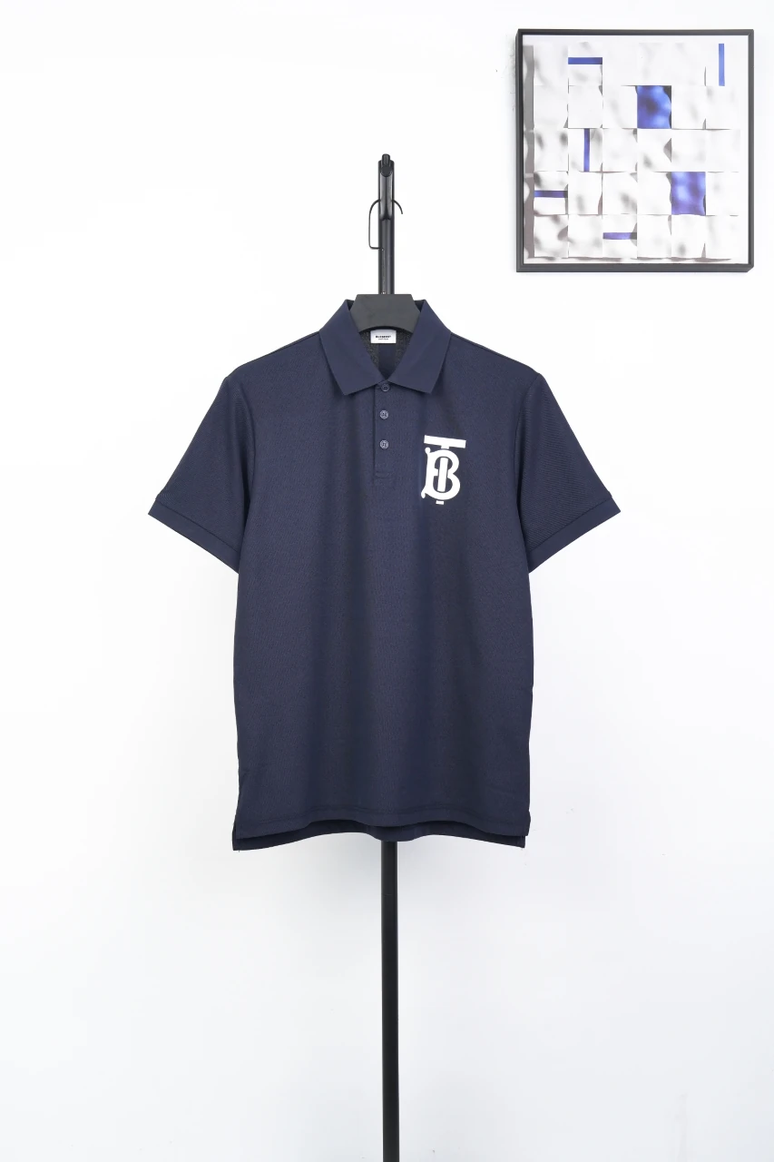 Burberry Navy BT Letter Short Sleeve Polo Shirt product photo from LabelPicks
