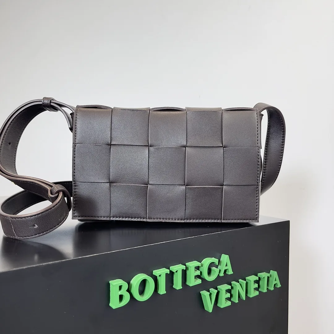 Bottega Veneta Cassette Brown Intrecciato Woven Leather Shoulder Bag product photo from LabelPicks