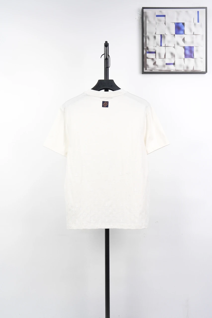 Louis Vuitton White Flocked Monogram T-Shirt product photo from LabelPicks