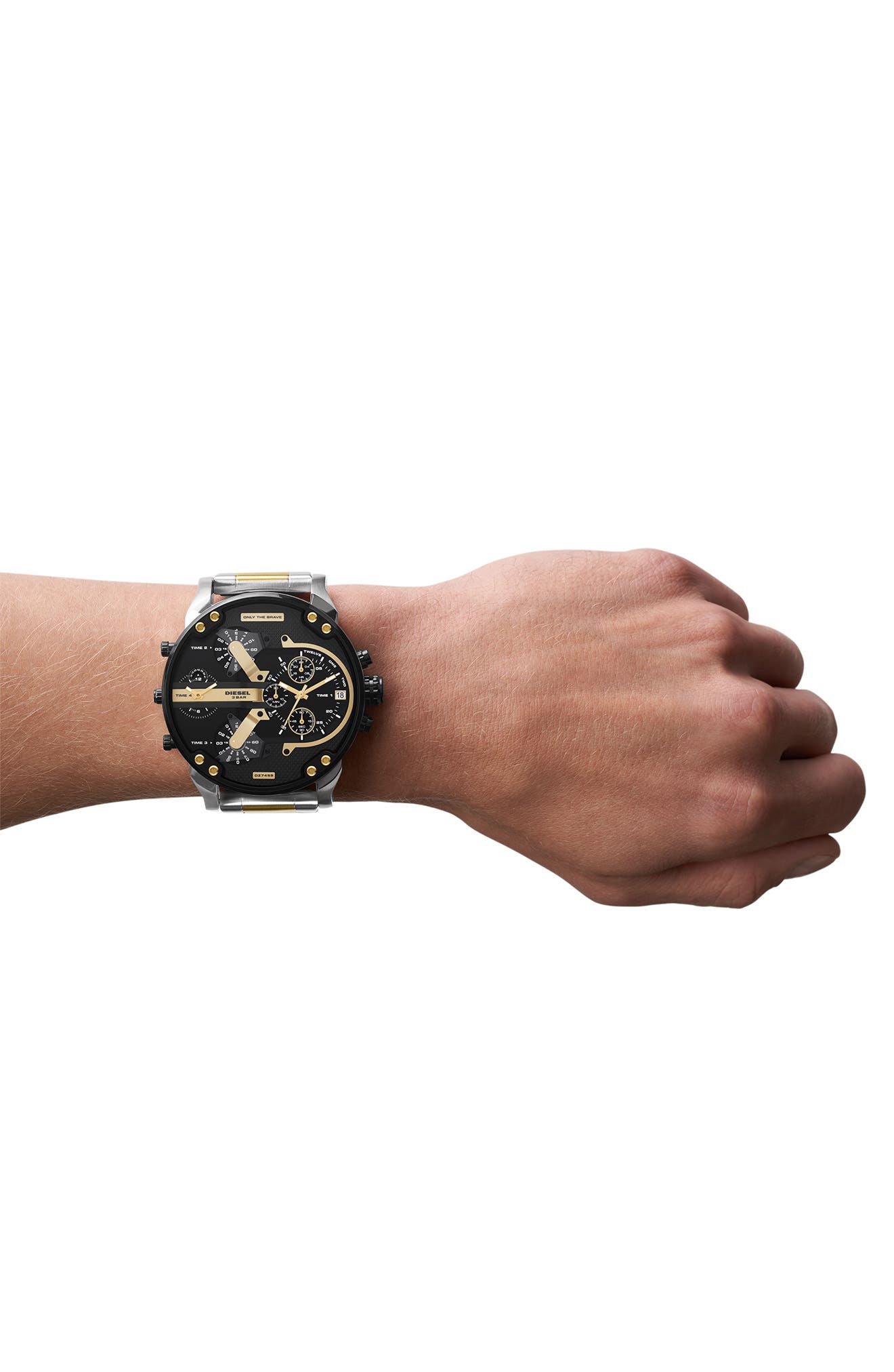 DIESEL® Mr. Daddy 2.0 Chronograph Two-Tone Bracelet Watch, 57mm