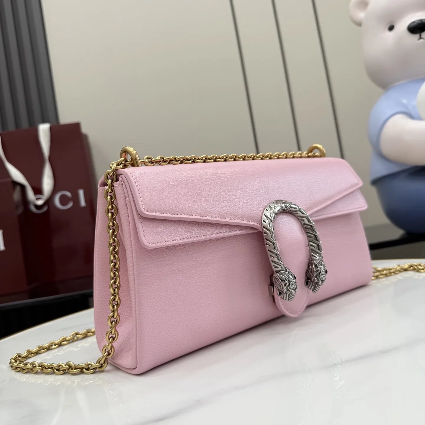 Gucci Dionysus Pink Grained Leather Shoulder Bag product photo from LabelPicks