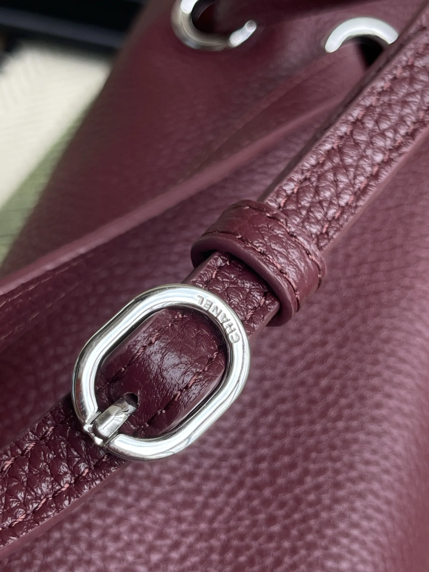 Chanel Burgundy Classic Flap Grained Leather Top Handle Bag product photo from LabelPicks
