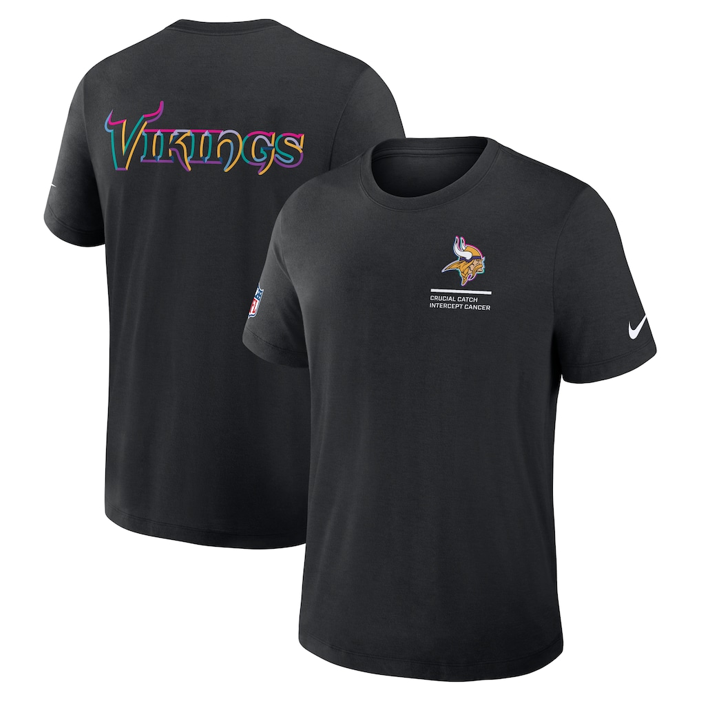 Minnesota Vikings Nike 2025 NFL Crucial Catch Tri-Blend Dri-FIT T-Shirt - Black