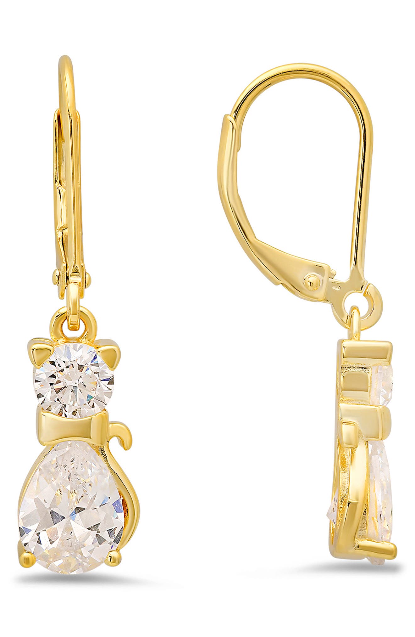 Queen Jewels Kitty Cat Drop Earrings