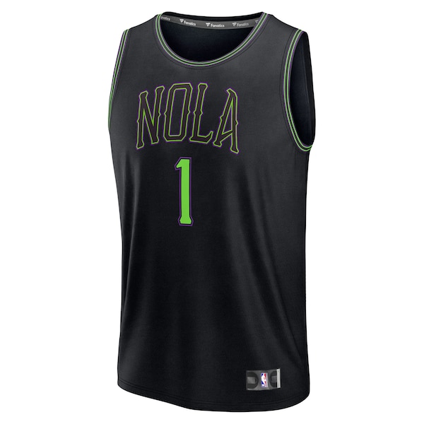 Zion Williamson New Orleans Pelicans  Youth 2025/26 City Edition Fastbreak Jersey - Black