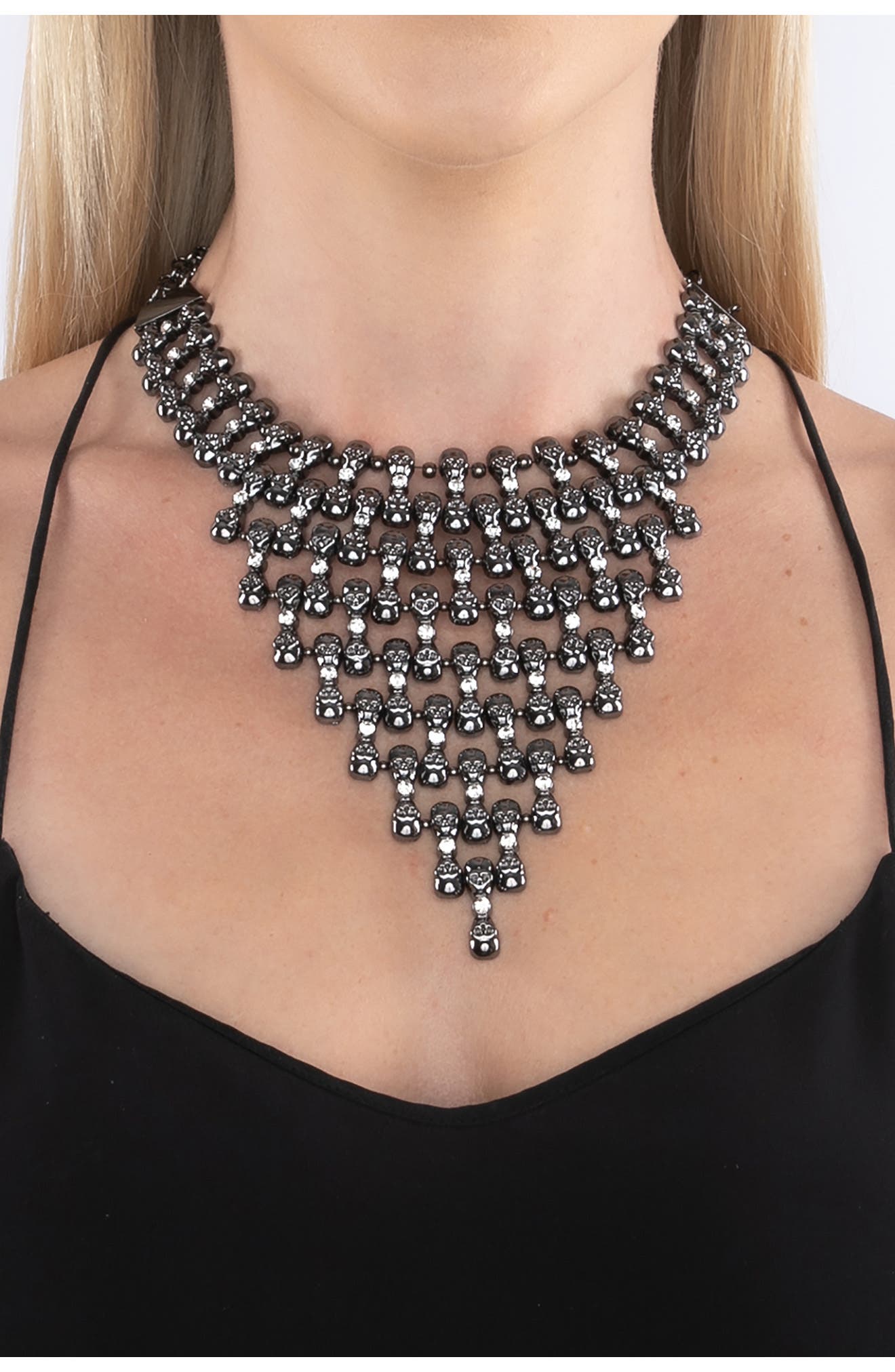 EYE CANDY LOS ANGELES Skull Statement Necklace
