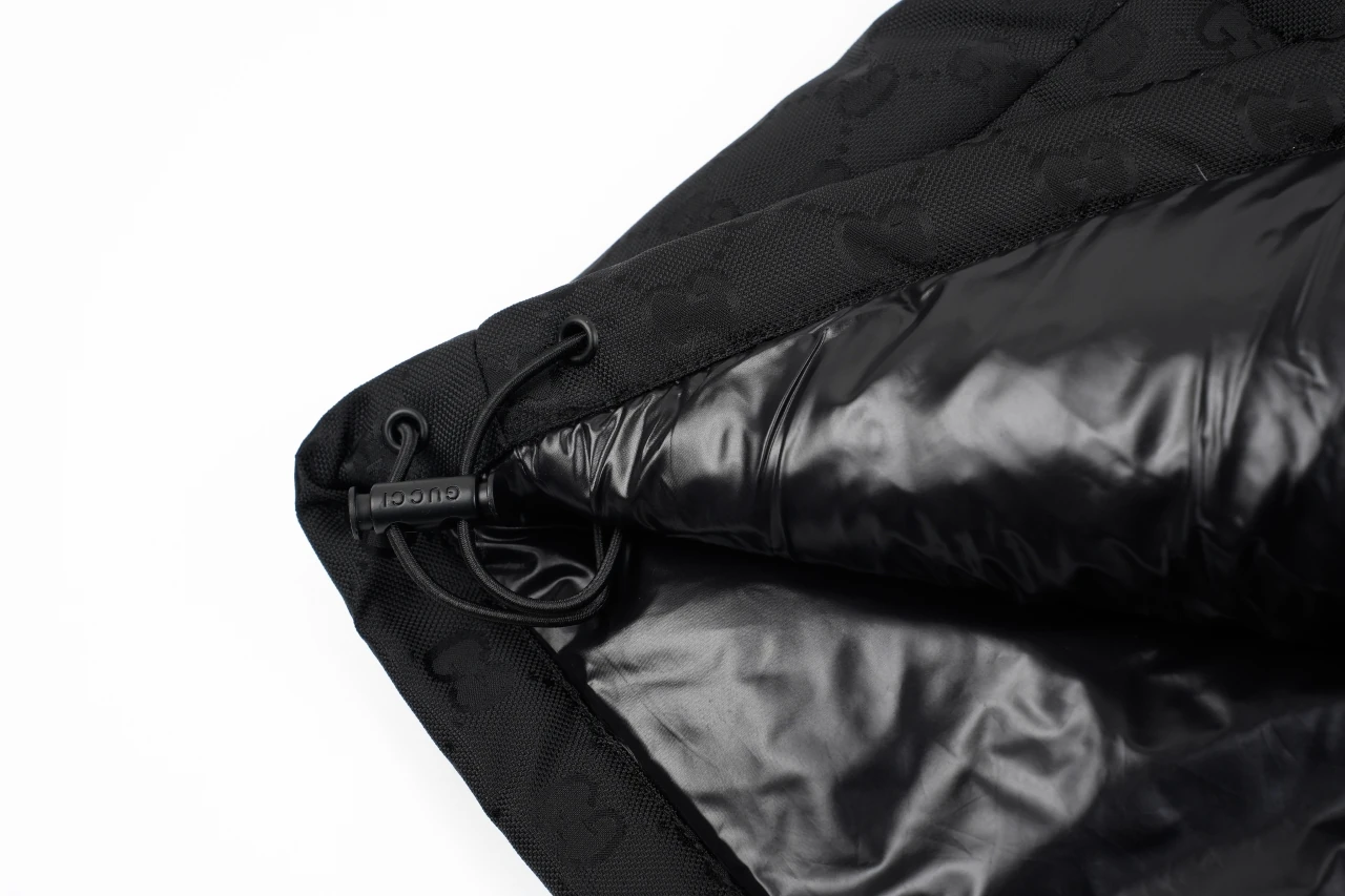 GUCCI Dark Grey Tonal GG Hooded Down Jacket product photo from LabelPicks