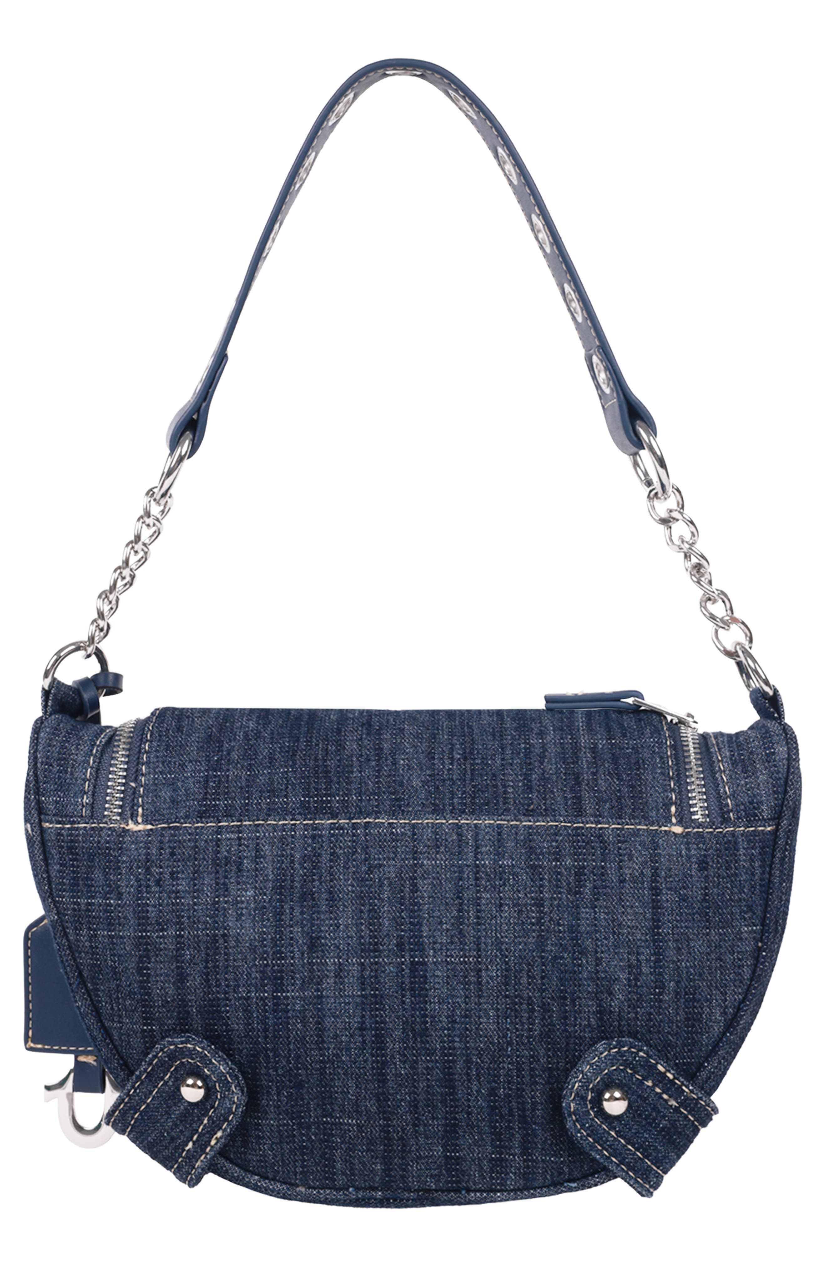 True Religion Studded Denim Shoulder Bag
