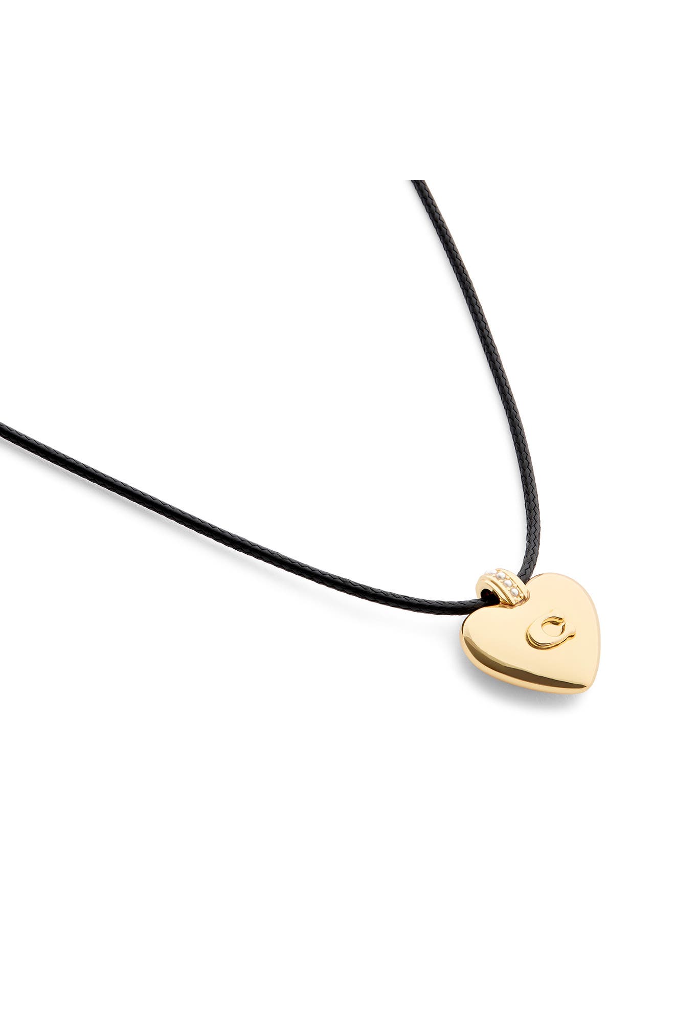 COACH Puffy Heart Cord Necklace