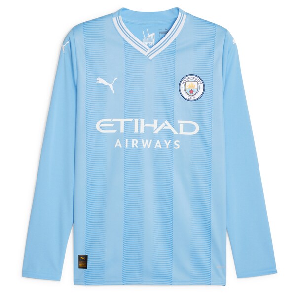 Manchester City Puma 2023/24 Home Replica Long Sleeve Jersey - Sky Blue