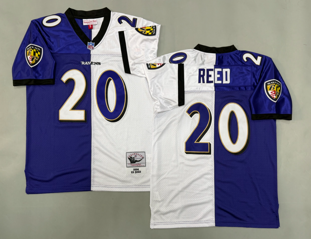 Ed Reed  Baltimore Ravens Authentic Split Throwback Retired Player Jersey