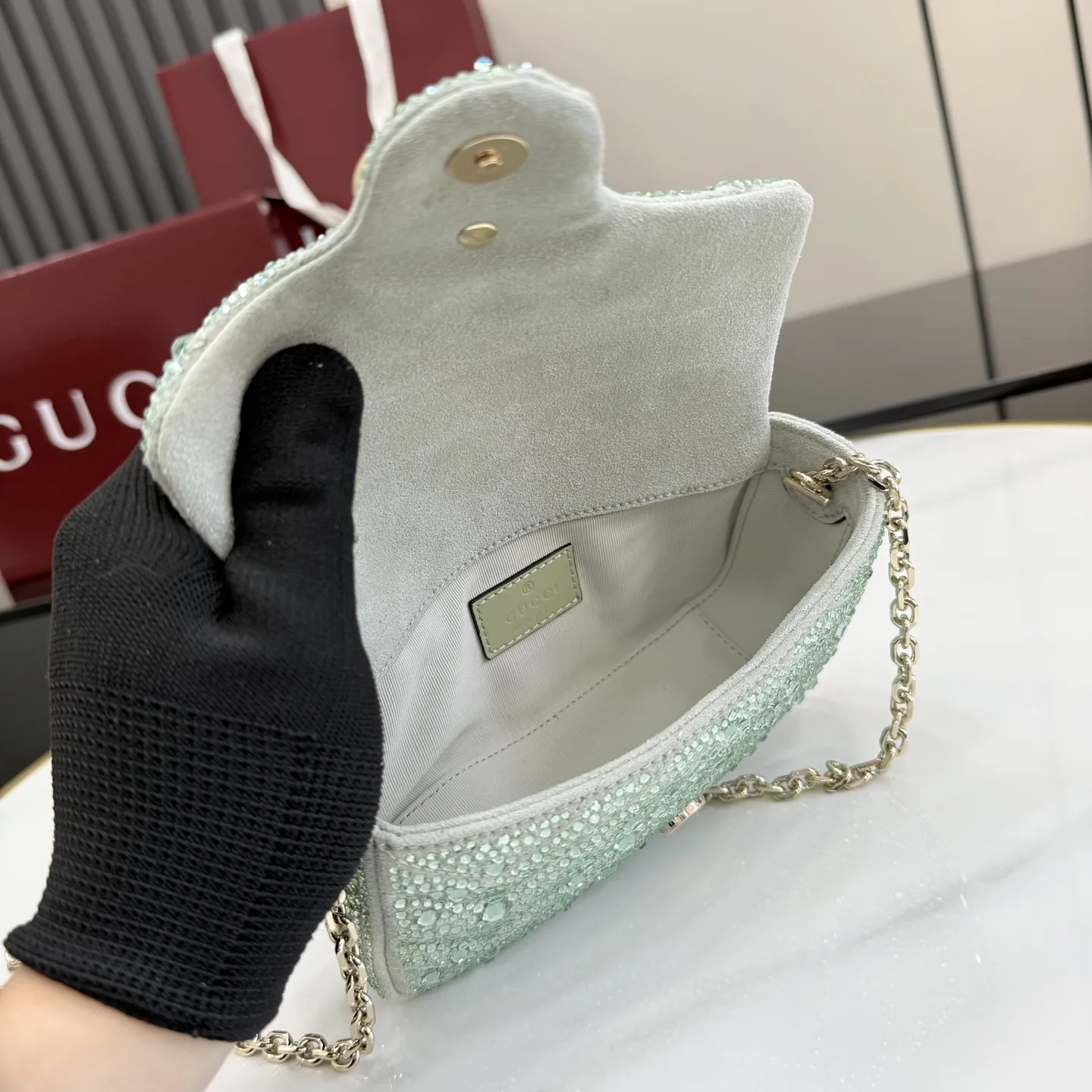 Gucci Green Marmont GG Supreme Canvas Crossbody Bag product photo from LabelPicks