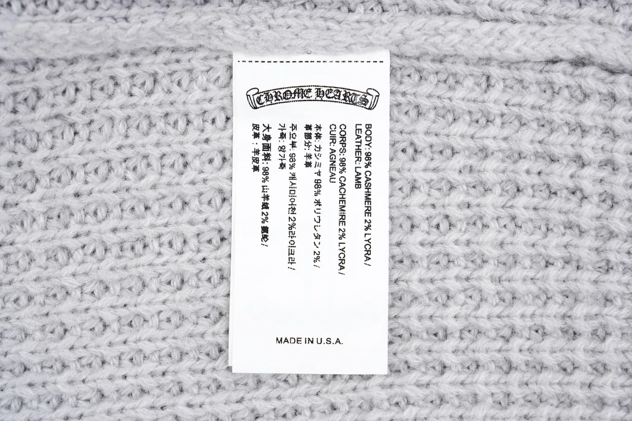 Chrome Hearts Grey Waffle Cashmere Blend Cardigan product photo from LabelPicks
