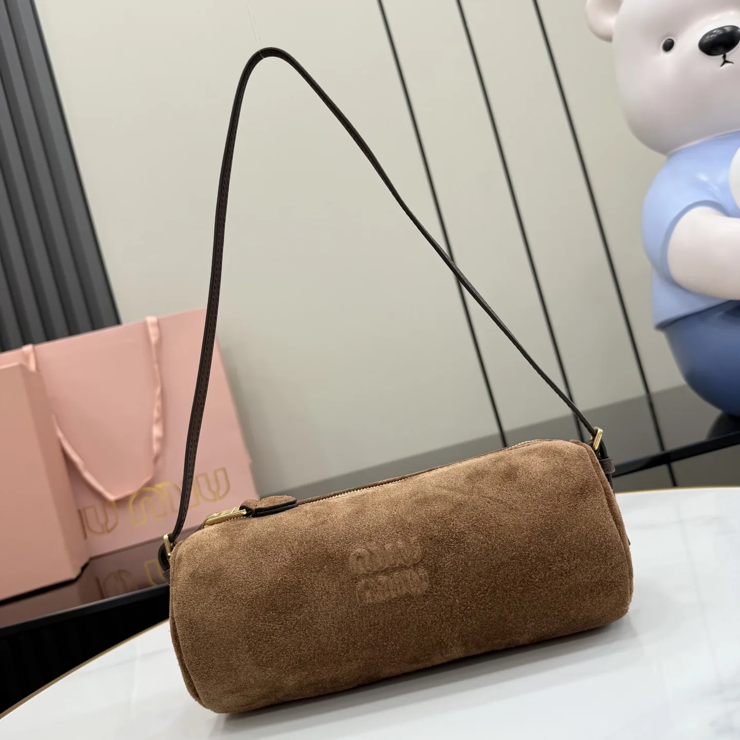 Miu Miu Suede Leather Top Handle Bag product photo from LabelPicks
