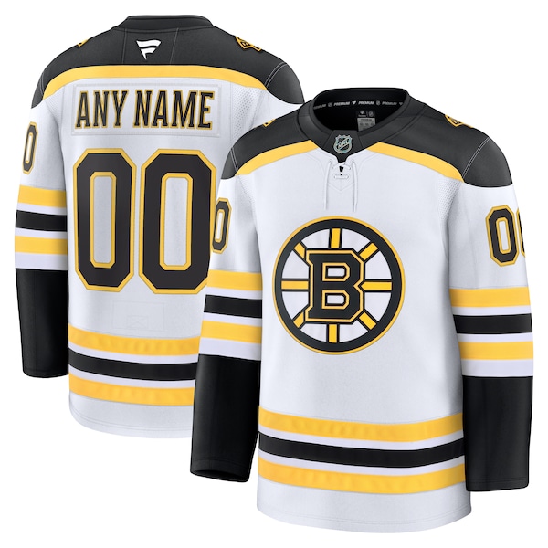 Boston Bruins  Away Premium Custom Jersey - White/Black
