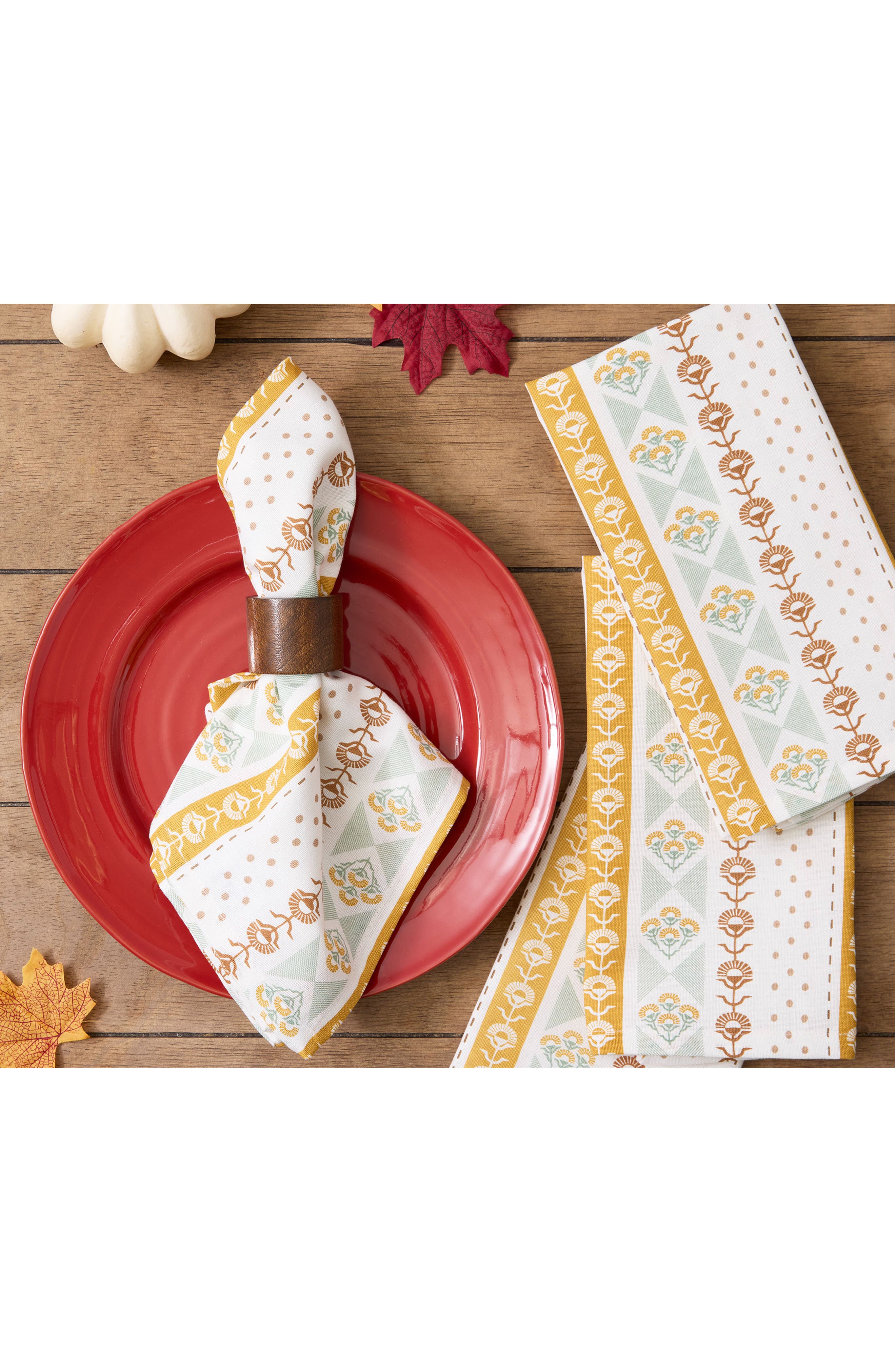 Design Imports Golden Gardens 4-Piece Napkin Set