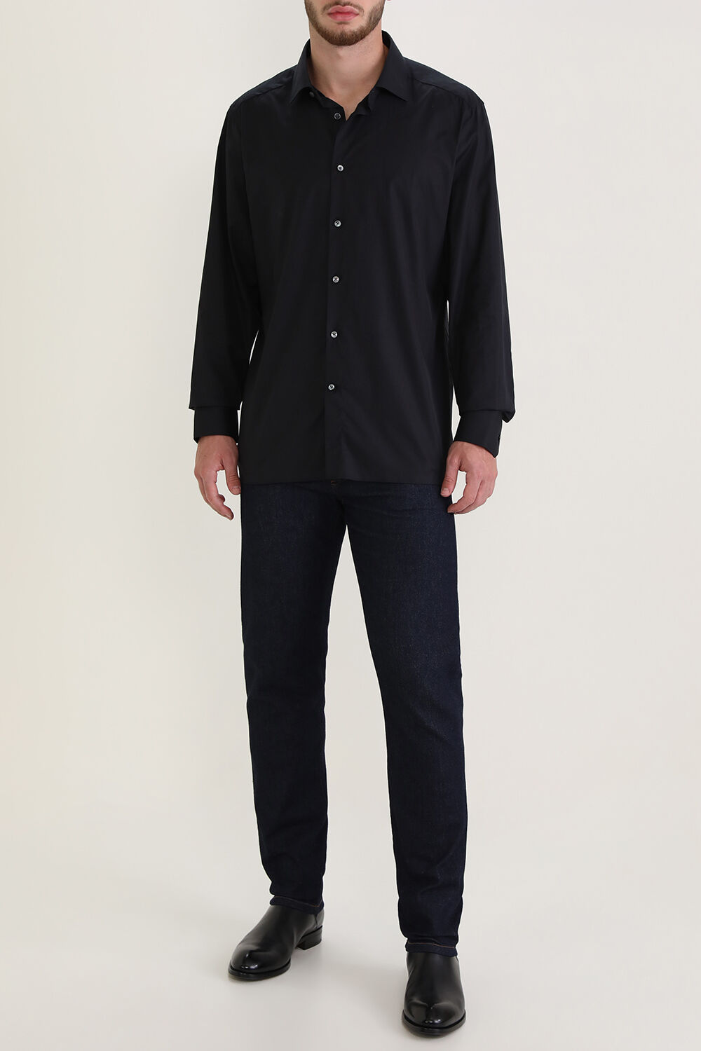ZEGNA חולצת קומפורט מכופתרת מכותנה