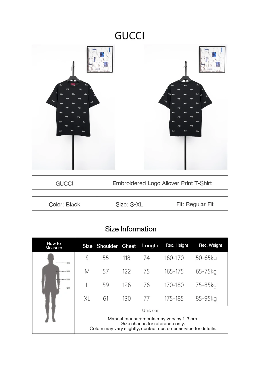 GUCCI Black Signature Letter Embroidered T-Shirt product photo from LabelPicks
