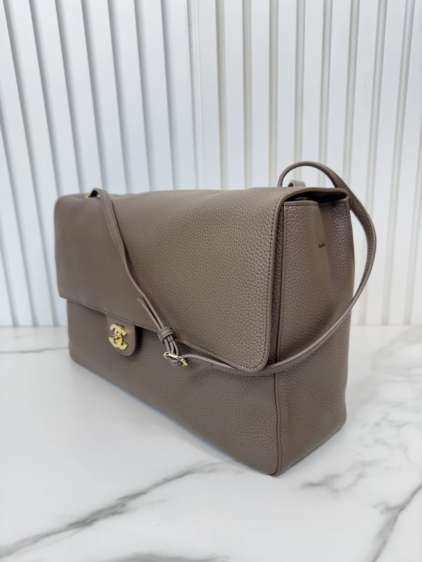 Chanel Classic Flap Brown Grained Leather Shoulder Bag product photo from LabelPicks