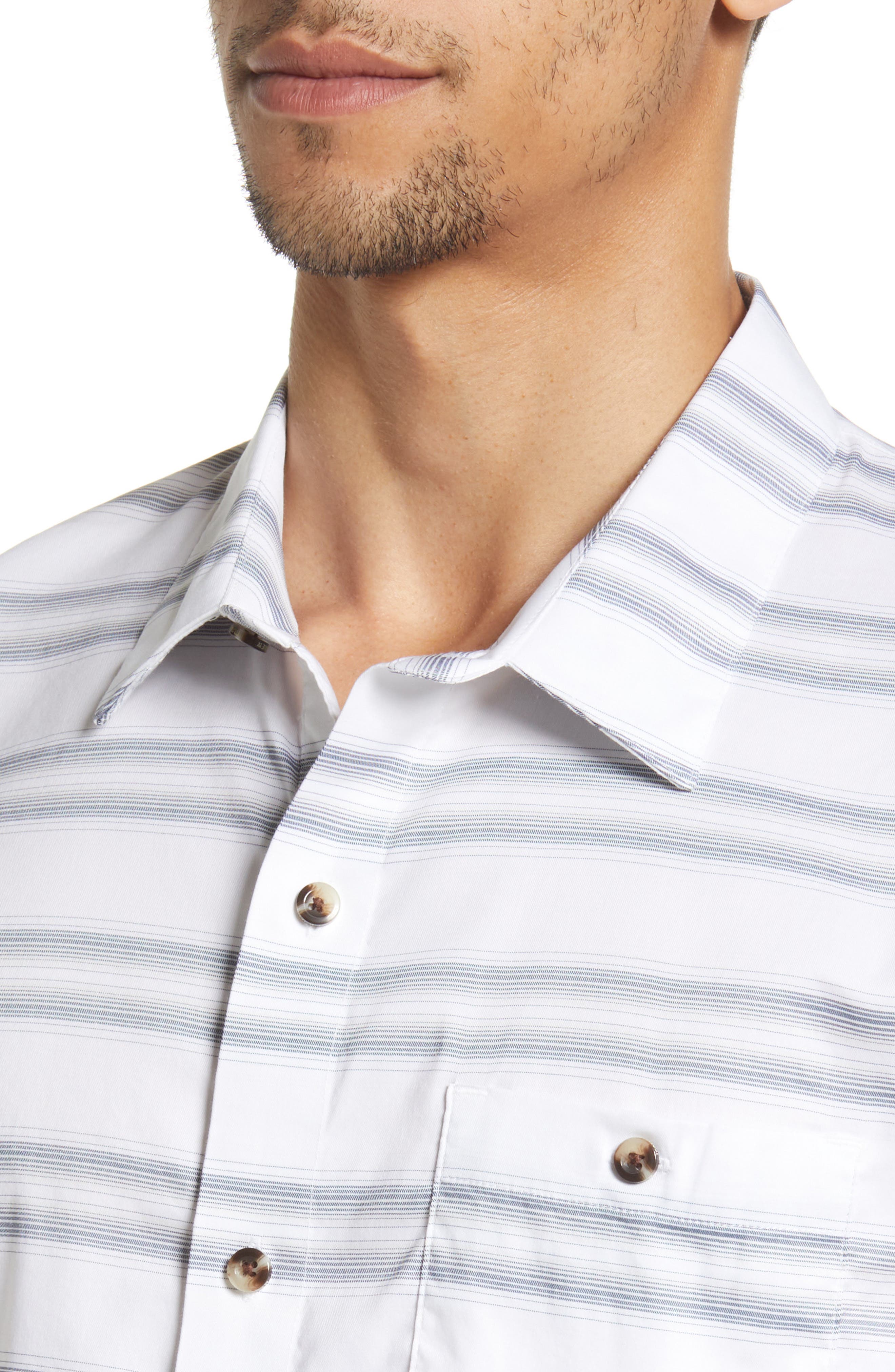 TravisMathew Aiden Stripe Short Sleeve Button-Up Shirt