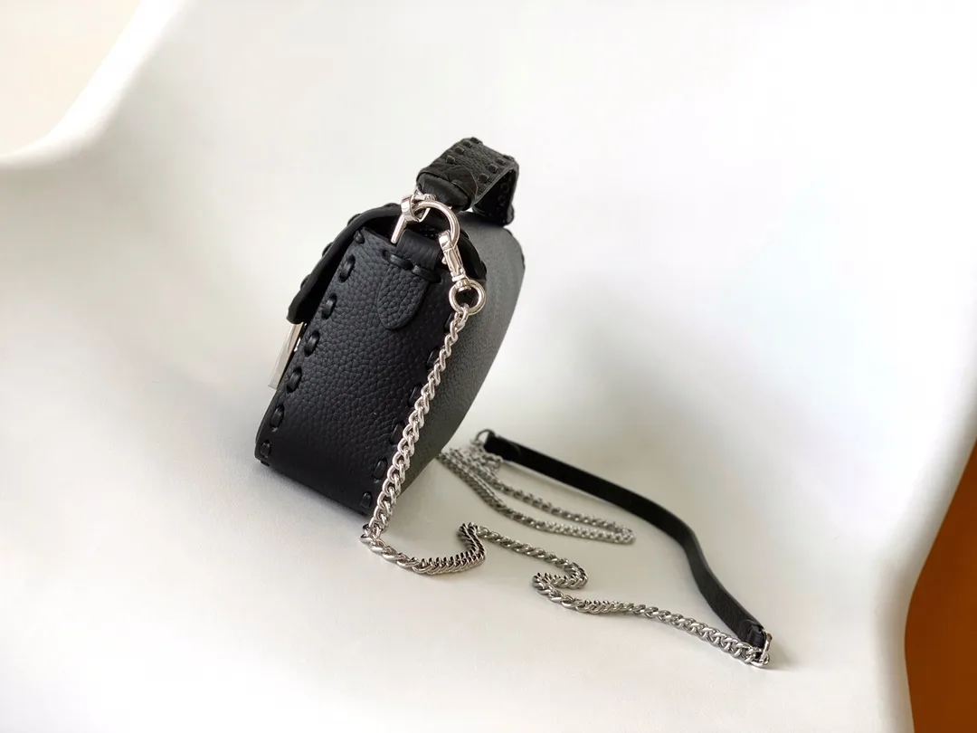 Fendi Baguette Black Grained Leather Shoulder Bag product photo from LabelPicks