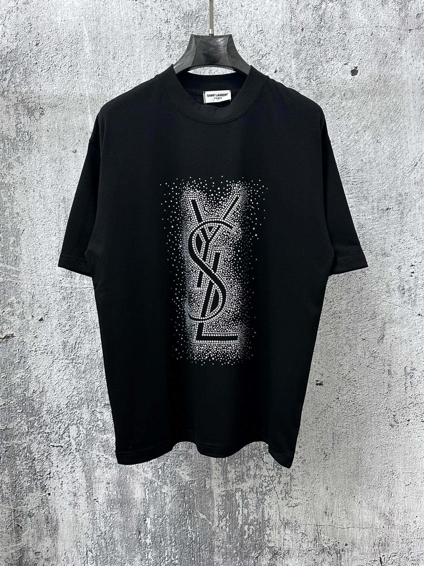 0305 diamond-encrusted short sleeves t shirt