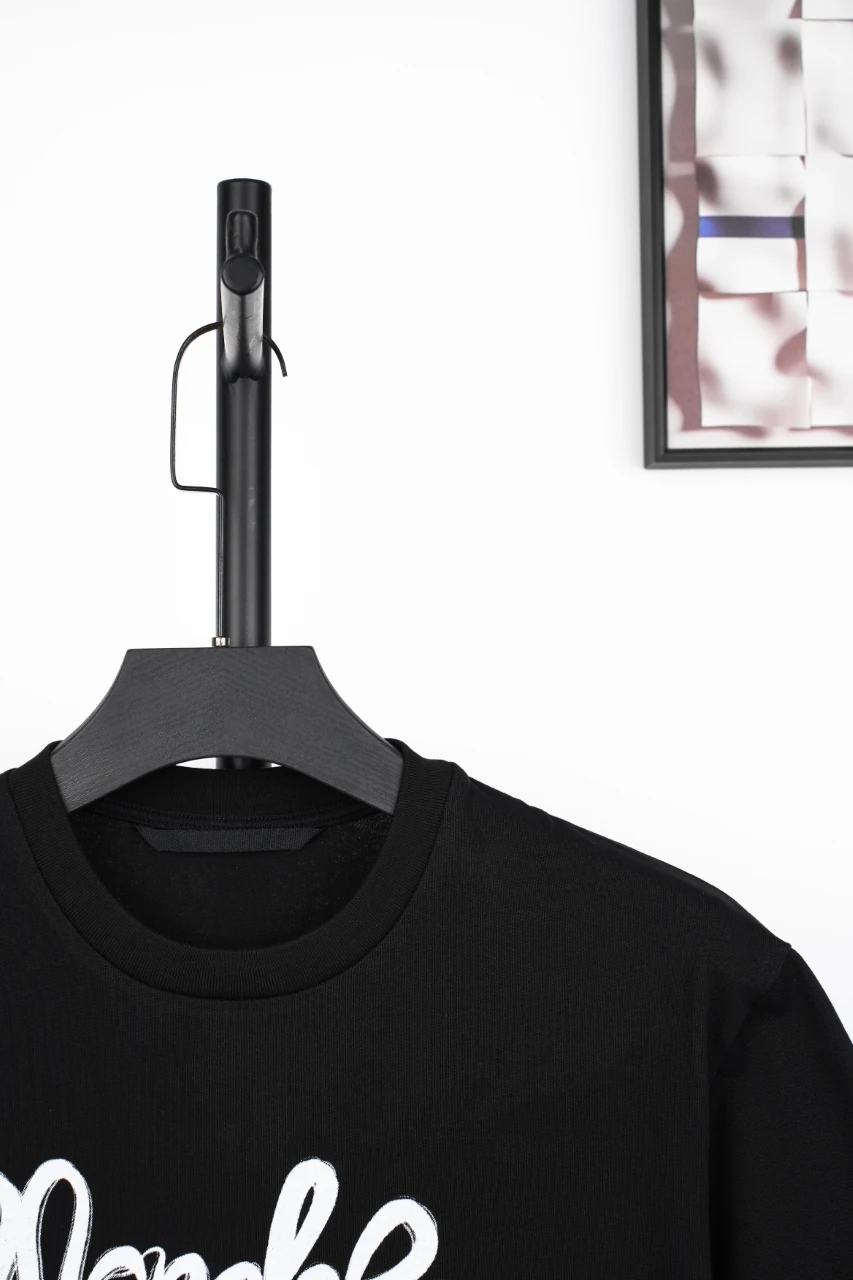 Moncler Black Script Logo Crewneck T-Shirt product photo from LabelPicks