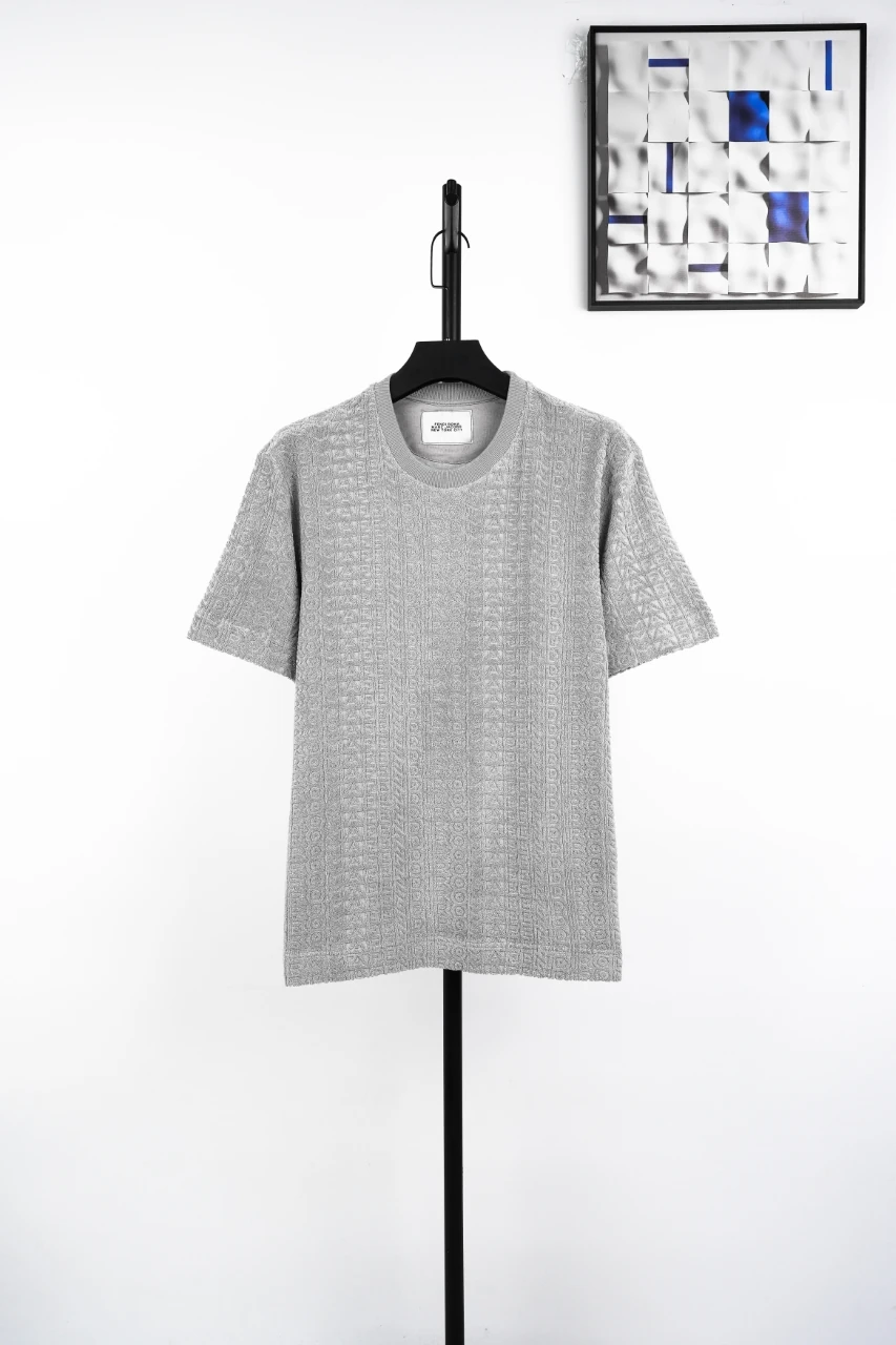 Fendi Grey Raised Monogram Jacquard T-Shirt product photo from LabelPicks