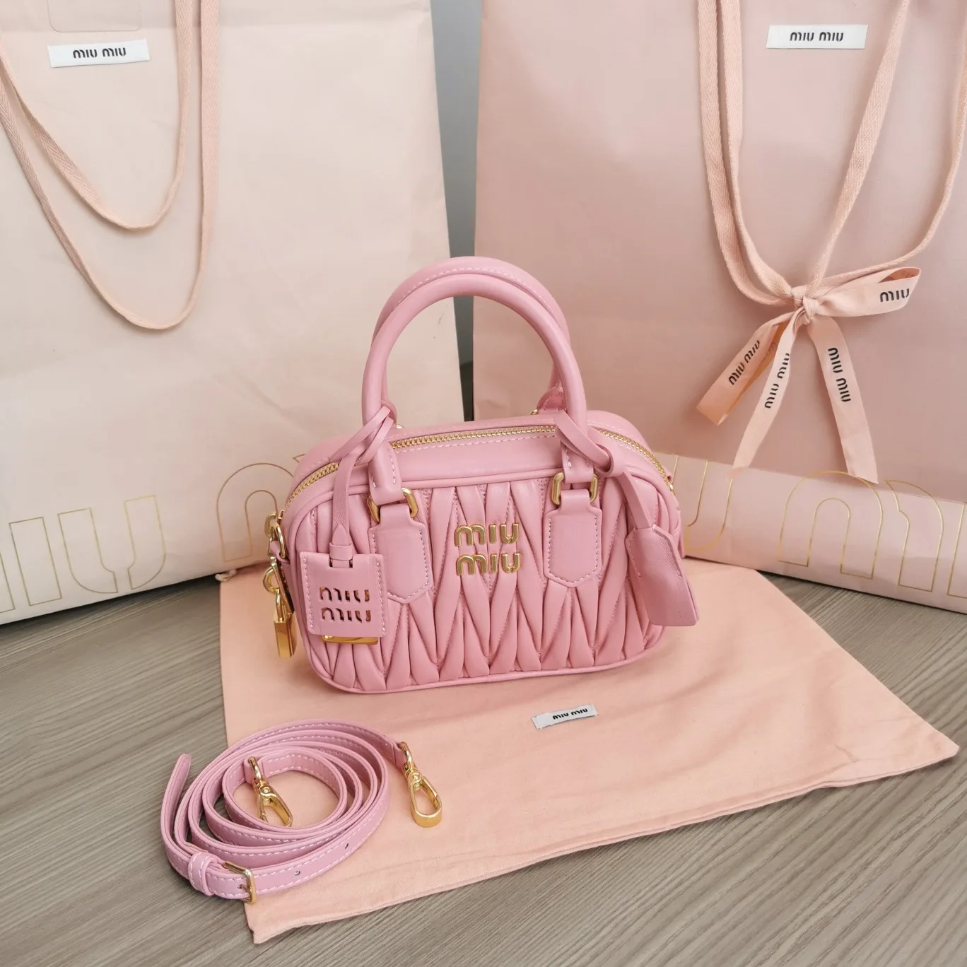 Miu Miu Matelasse Lambskin Top Handle Bag product photo from LabelPicks