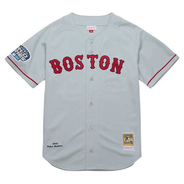 Pedro Martinez Boston Red Sox 2004 Cooperstown Collection Authentic Throwback Jersey - Gray