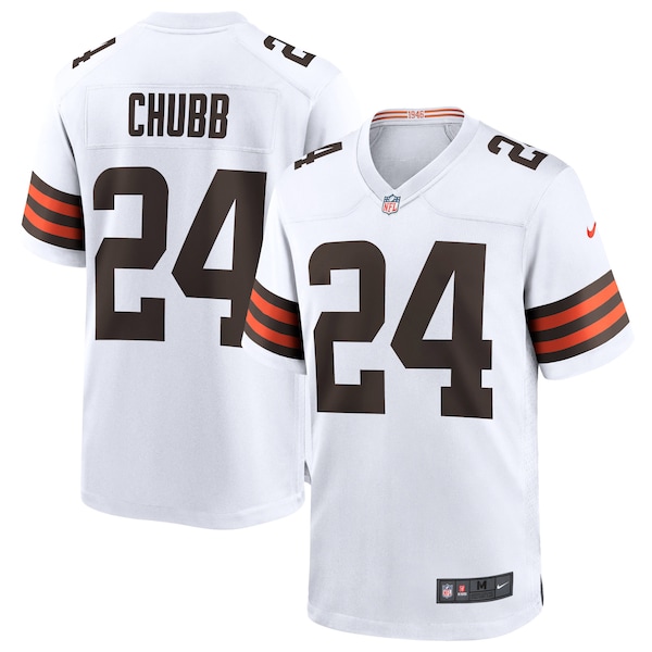 Nick Chubb Cleveland Browns Nike Game Jersey - White/Brown