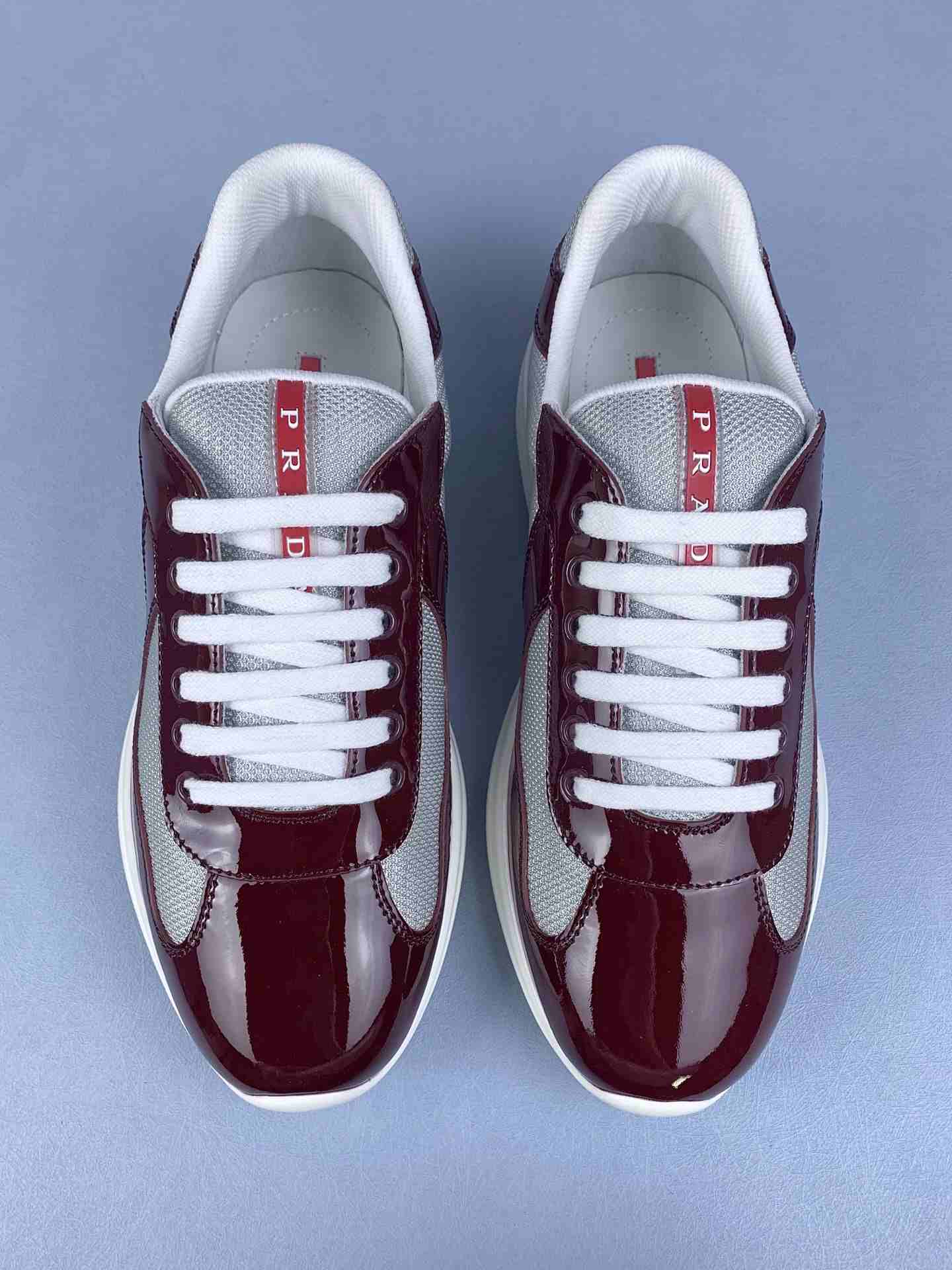Patent leather and technical fabric Prada America's Cup sneakers