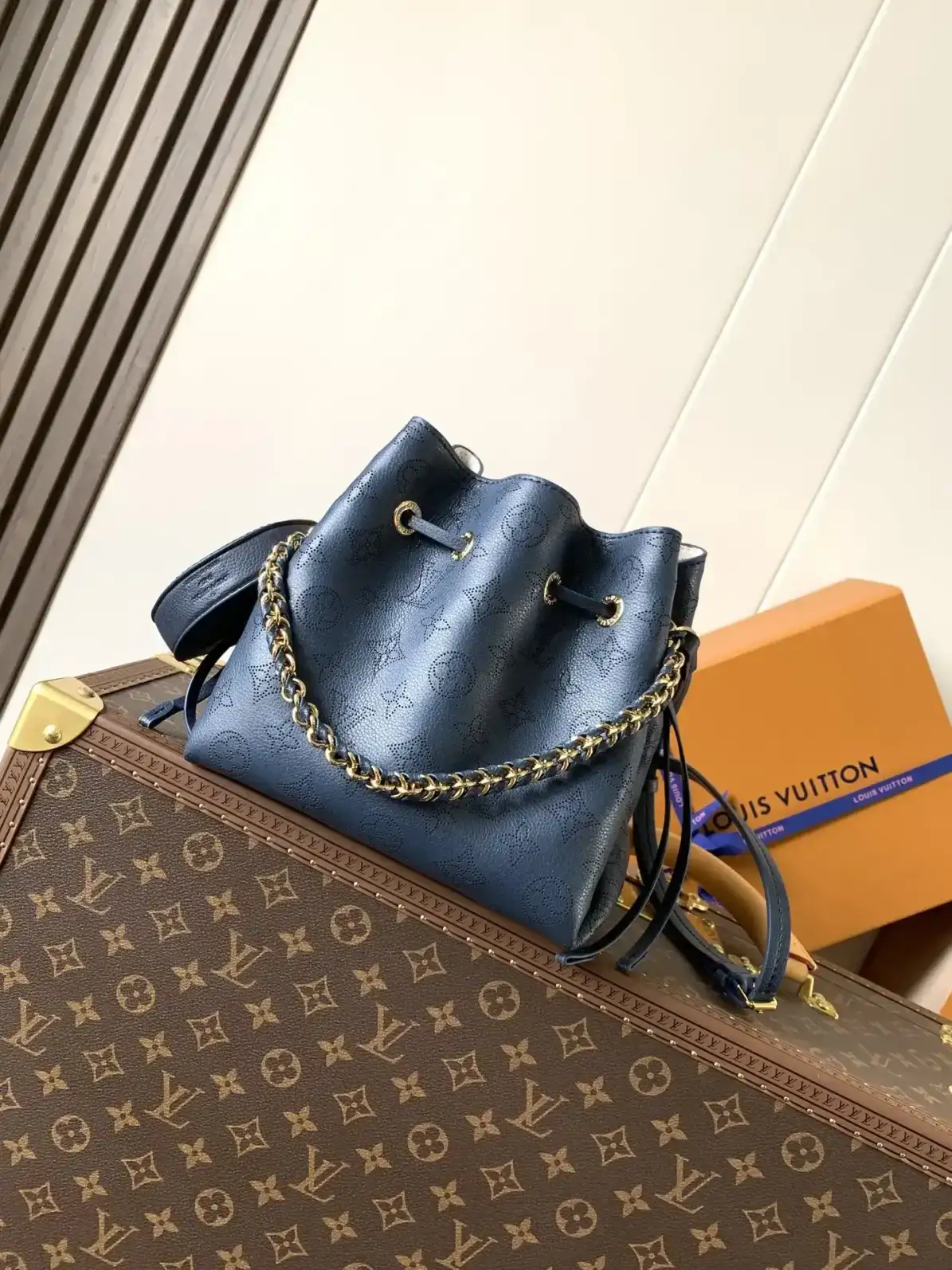 Louis Vuitton Navy Calfskin Bucket Bag product photo from LabelPicks