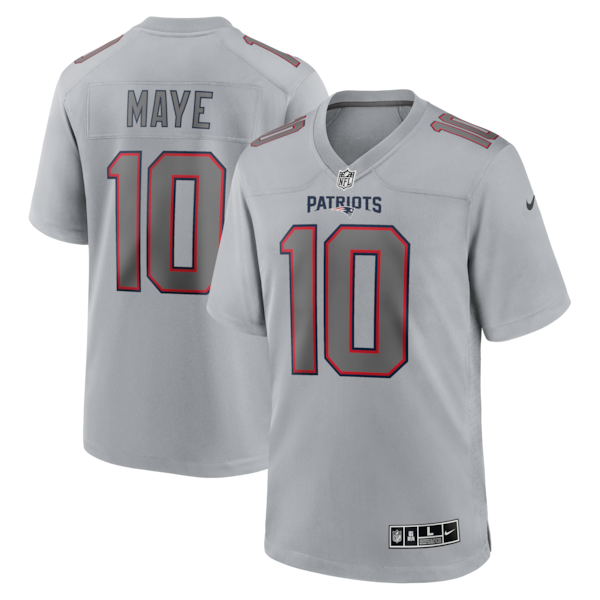Drake Maye New England Patriots Nike Atmosphere Fashion Game Jersey - Gray