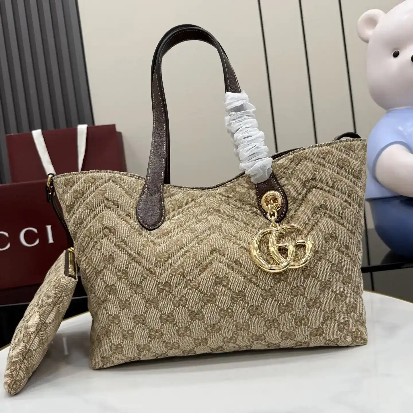 Gucci Generation Brown GG Supreme Canvas Tote Bag product photo from LabelPicks