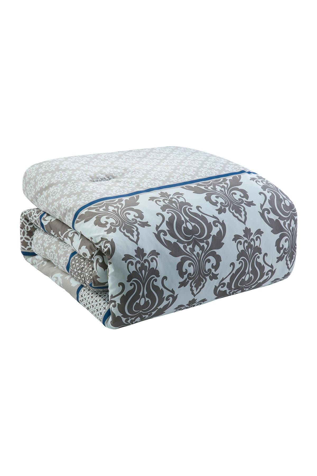 VCNY HOME Beckham Blue Damask Bed-in-a-Bag Comforter Set - King